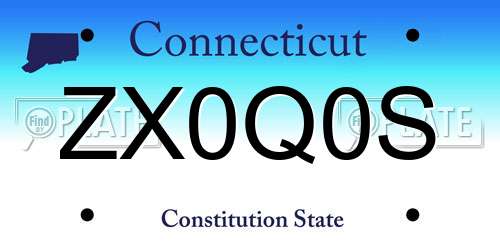 ZX0Q0S Connecticut License Plate