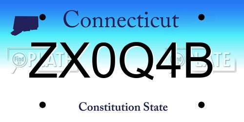 ZX0Q4B Connecticut License Plate