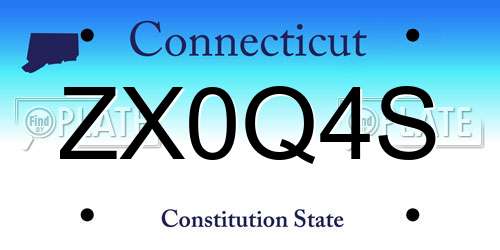 ZX0Q4S Connecticut License Plate