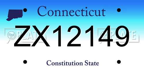 ZX12149 Connecticut License Plate
