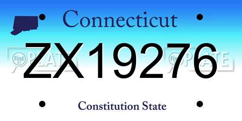 ZX19276 Connecticut License Plate