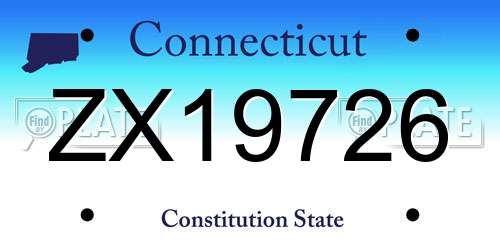 ZX19726 Connecticut License Plate