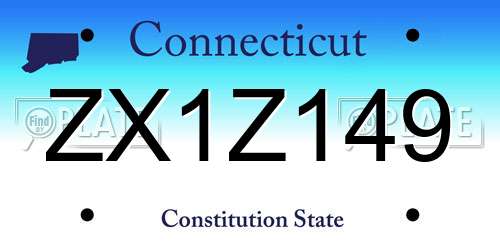 ZX1Z149 Connecticut License Plate