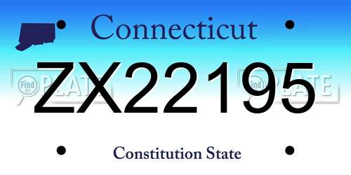 ZX22195 Connecticut License Plate