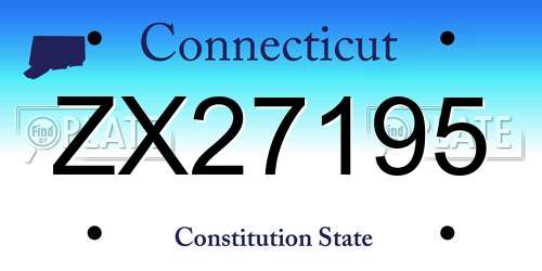 ZX27195 Connecticut License Plate