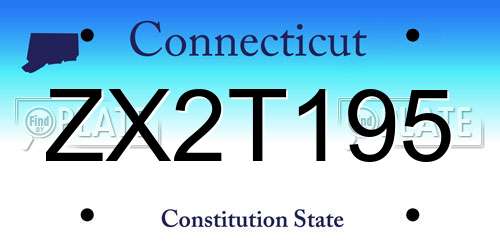 ZX2T195 Connecticut License Plate
