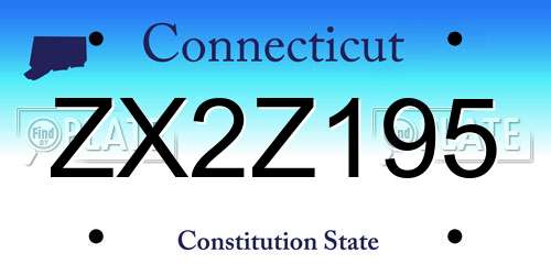 ZX2Z195 Connecticut License Plate