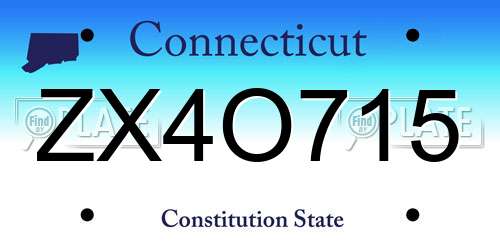 ZX4O715 Connecticut License Plate