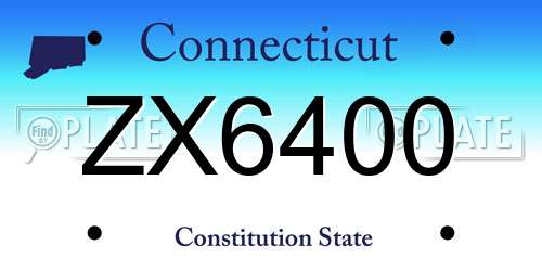 ZX6400 Connecticut License Plate