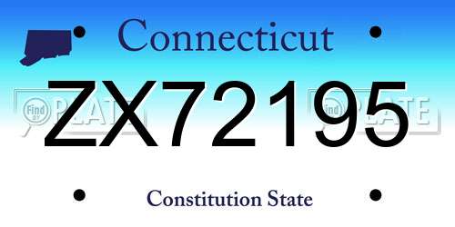 ZX72195 Connecticut License Plate