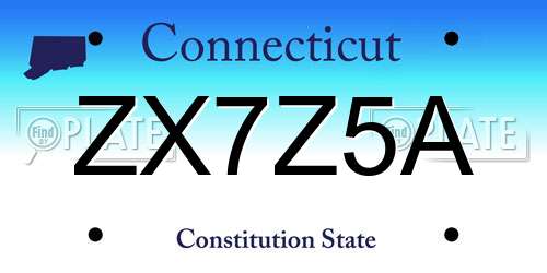 ZX7Z5A Connecticut License Plate
