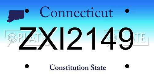 ZXI2149 Connecticut License Plate