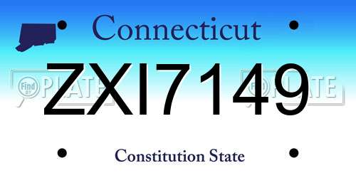 ZXI7149 Connecticut License Plate