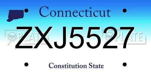ZXJ5527 Connecticut License Plate
