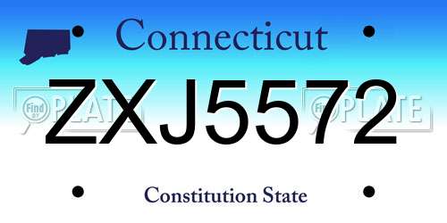 ZXJ5572 Connecticut License Plate