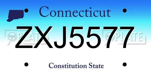 ZXJ5577 Connecticut License Plate