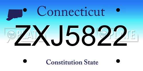 ZXJ5822 Connecticut License Plate