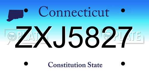ZXJ5827 Connecticut License Plate