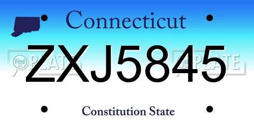 ZXJ5845 Connecticut License Plate