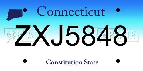 ZXJ5848 Connecticut License Plate