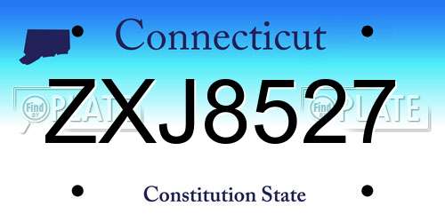 ZXJ8527 Connecticut License Plate