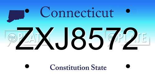 ZXJ8572 Connecticut License Plate