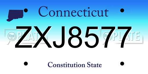 ZXJ8577 Connecticut License Plate