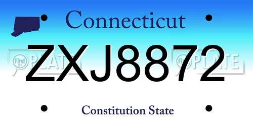 ZXJ8872 Connecticut License Plate