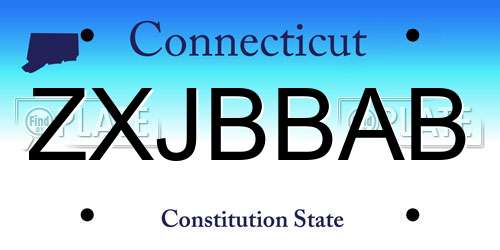 ZXJBBAB Connecticut License Plate