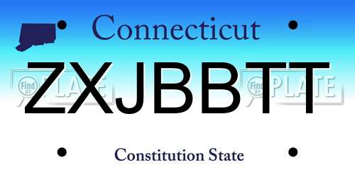 ZXJBBTT Connecticut License Plate