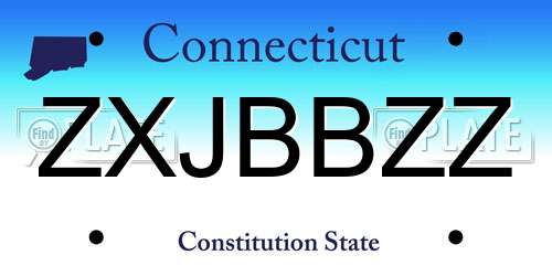 ZXJBBZZ Connecticut License Plate