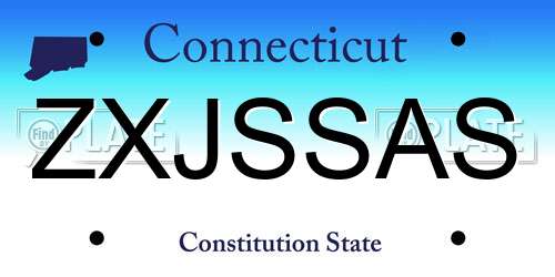 ZXJSSAS Connecticut License Plate