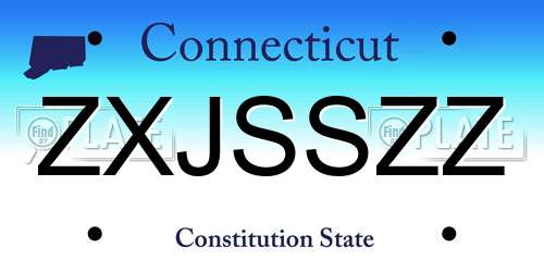 ZXJSSZZ Connecticut License Plate