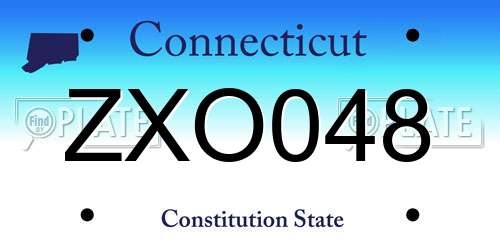 ZXO048 Connecticut License Plate