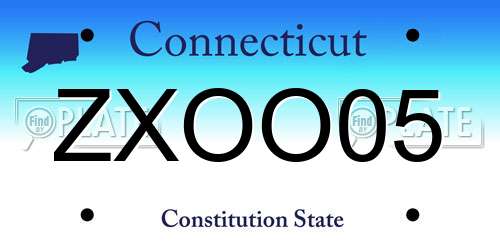 ZXOO05 Connecticut License Plate