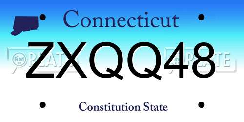 ZXQQ48 Connecticut License Plate