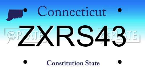 ZXRS43 Connecticut License Plate