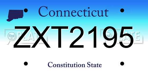 ZXT2195 Connecticut License Plate