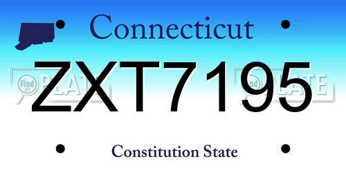 ZXT7195 Connecticut License Plate