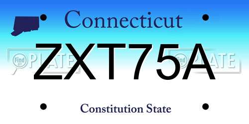 ZXT75A Connecticut License Plate