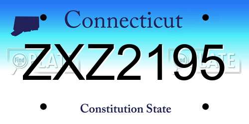 ZXZ2195 Connecticut License Plate