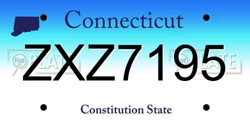 ZXZ7195 Connecticut License Plate