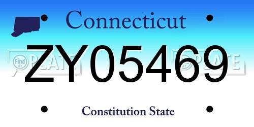 ZY05469 Connecticut License Plate