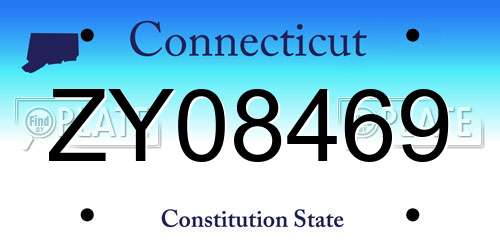 ZY08469 Connecticut License Plate