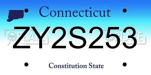 ZY2S253 Connecticut License Plate