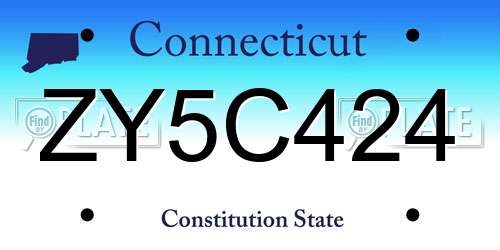 ZY5C424 Connecticut License Plate