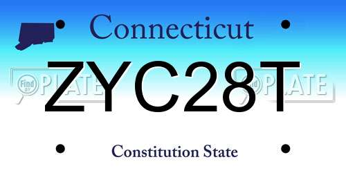 ZYC28T Connecticut License Plate