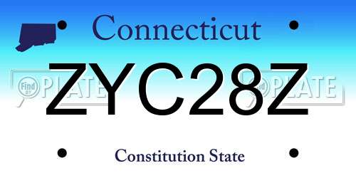 ZYC28Z Connecticut License Plate