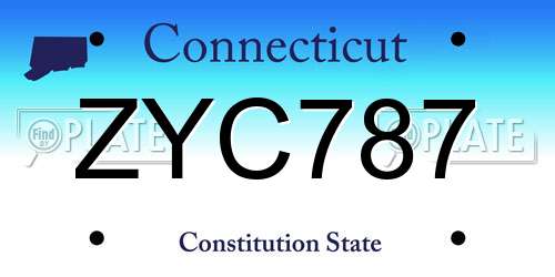 ZYC787 Connecticut License Plate