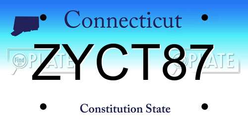 ZYCT87 Connecticut License Plate